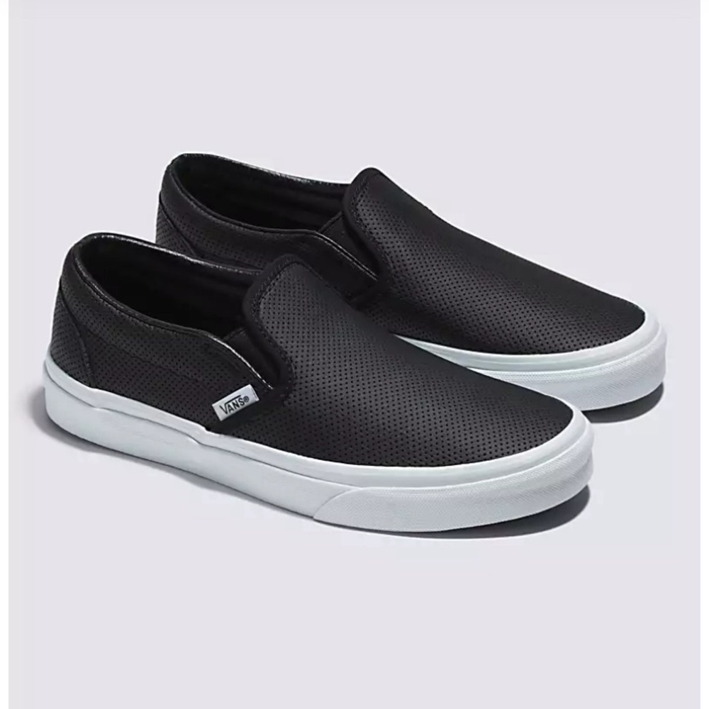 Vans Perforated Leather Slip-On in Black, US 9.5 W / 8 M, EU 40.5